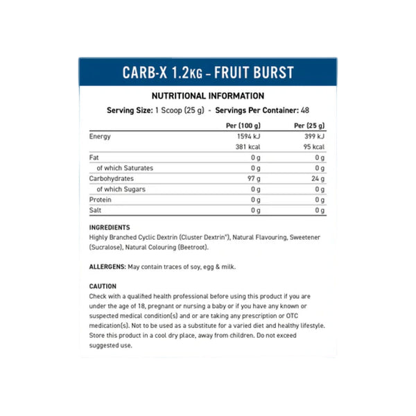 Applied Nutrition Carb X 1.2kg Nutritionals Protein Superstore