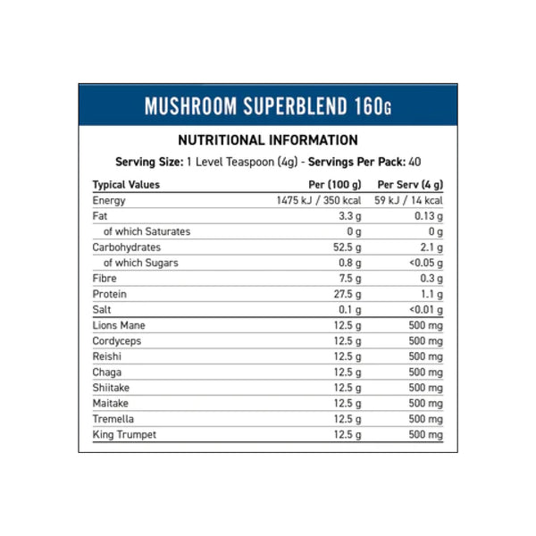 Applied Nutrition Mushroom Super Blend 160g Nutritionals Protein Superstore