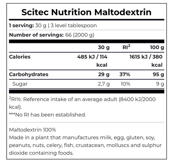 SciTec - Maltodextrin - 2000 grams - Protein Superstore