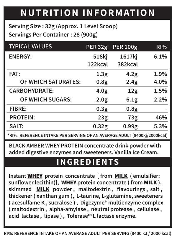 Black Amber Whey Protein Powder