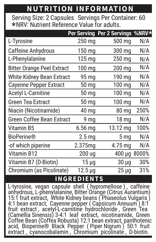 Black Amber Cut Throat 120 capsules