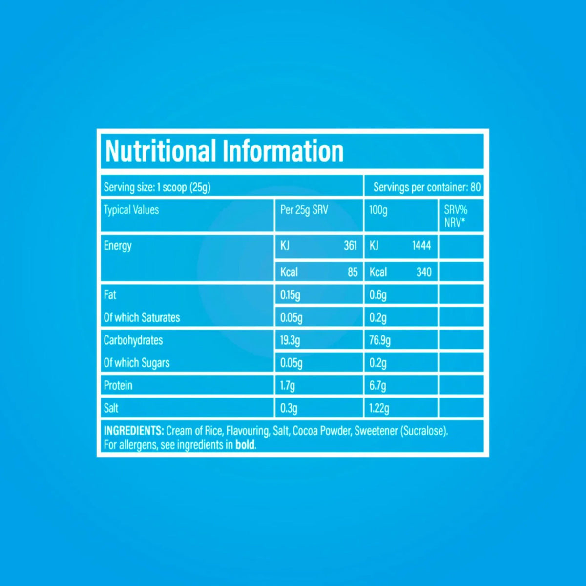 Trained by JP Cream of Rice 2kg Nutritionals