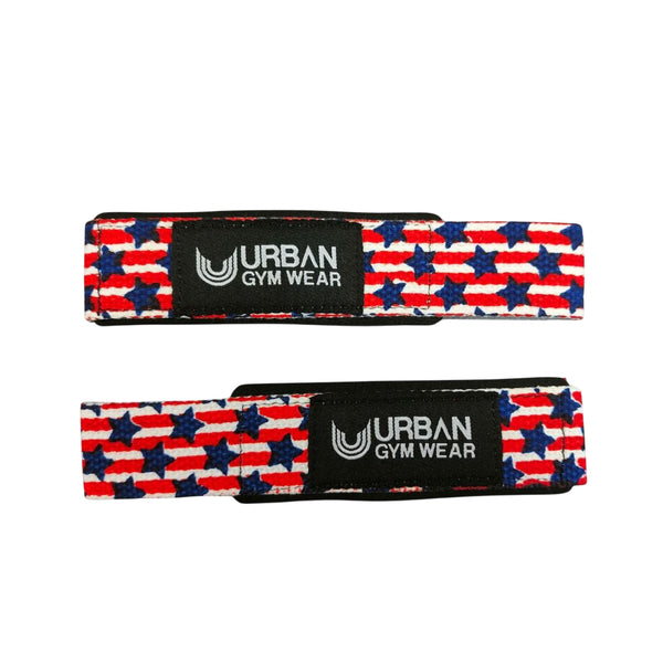 Urban Gym Wear Padded Lifting Straps Stars & Stripes Protein Superstore