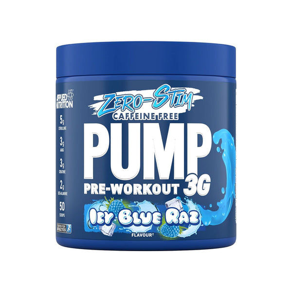 pump 3g zero stim pre workout blue razz