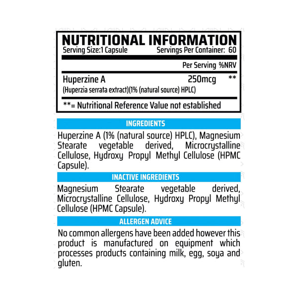 Chemical Warfare Huperzine A 60 caps nutritionals protein superstore
