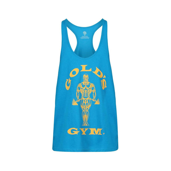 golds gym stringer vest turquoise yellow protein superstore