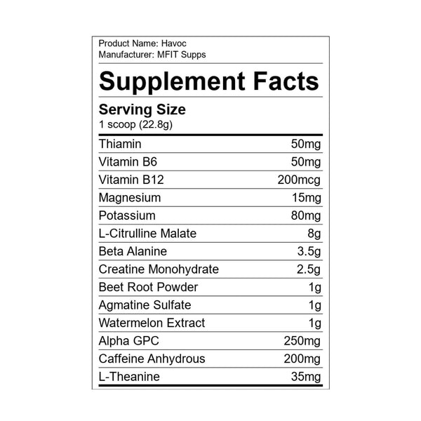 MFIT Supps Havoc Pre-Workout  Protein Superstore