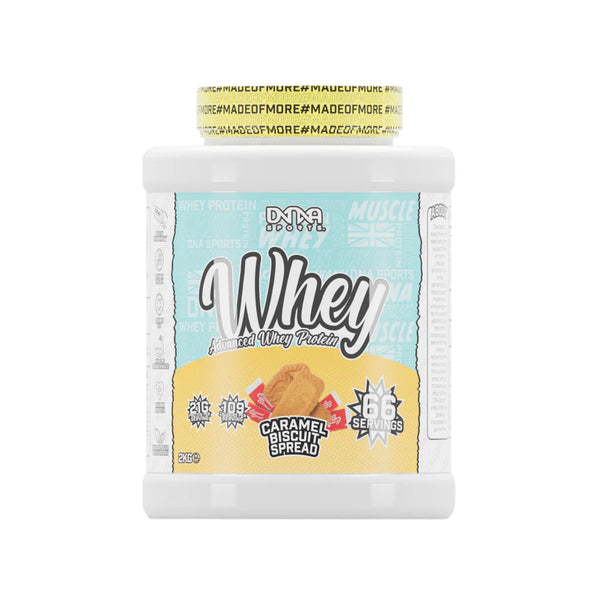 DNA Sports Advanced Whey Protein 2kg Caramel Biscuit Spread Protein Superstore