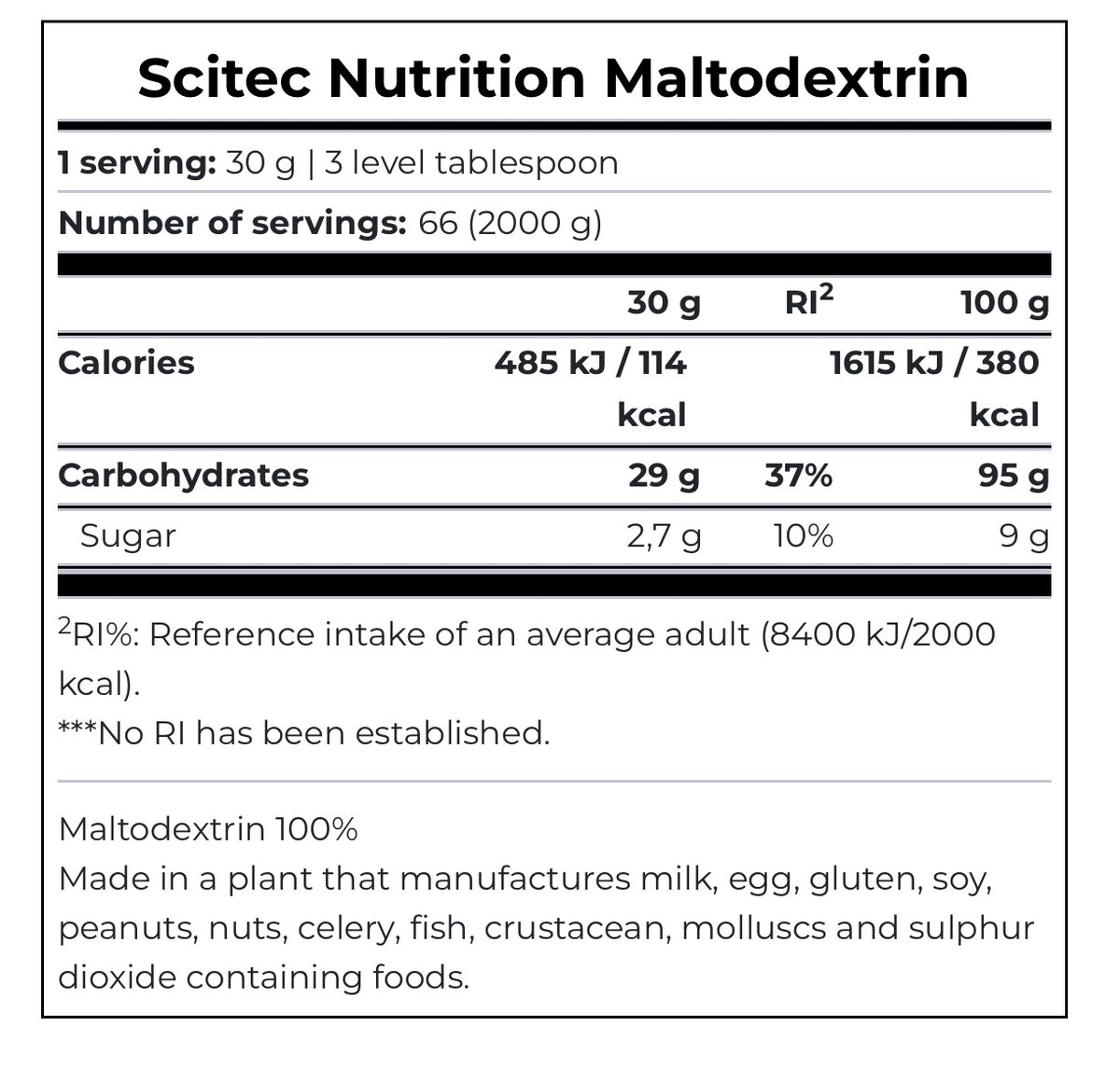 SciTec - Maltodextrin - 2000 grams - alternate product view 2