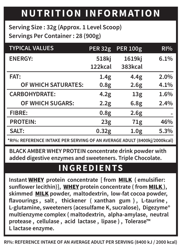 Black Amber Whey Protein Powder