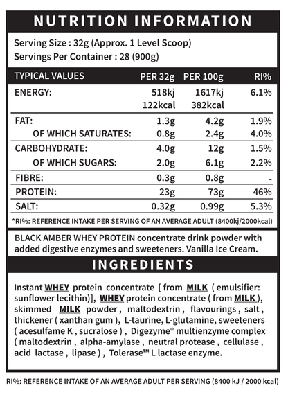 Black Amber Whey Protein Powder