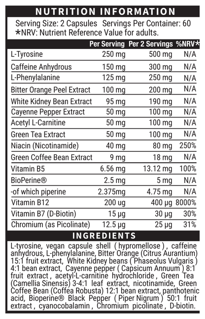 Black Amber Cut Throat 120 capsules