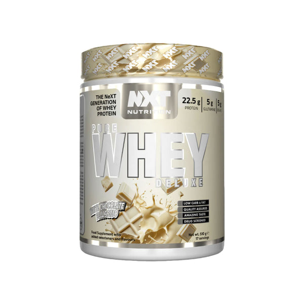NXT Nutrition Pure Whey Deluxe 510g White Chocolate Bellissimo Protein Superstore 
