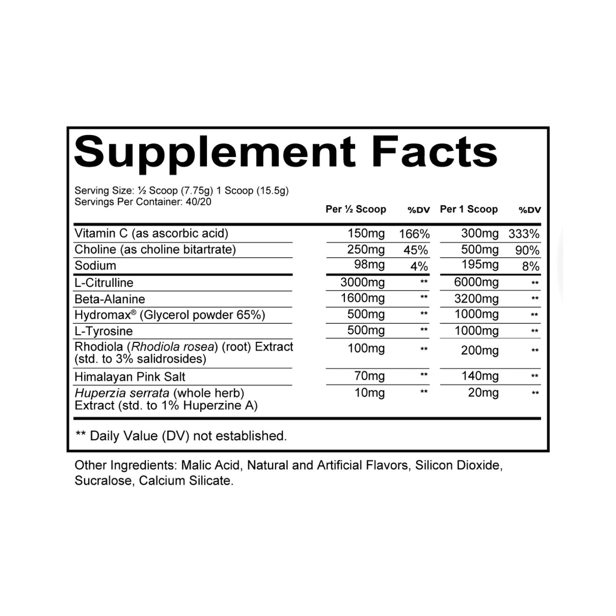Redcon1 Total War Pump Pre-Workout Nutritionals