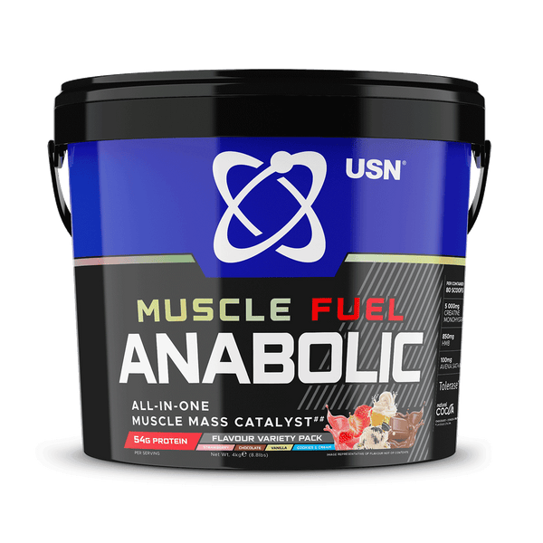 USN Muscle Fuel Anabolic Variety Pack 4kg - Cookies and Cream/Choc/Strawb/Vanilla