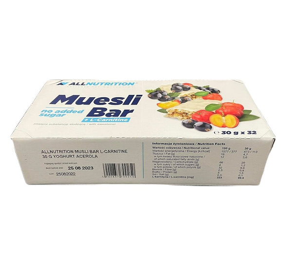 Allnutrition Muesli Bar + L-Carnitine - 32 bars - Protein Superstore