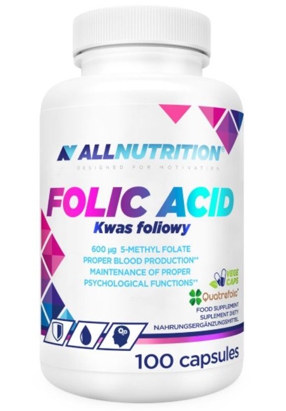 Allnutrition Folic Acid, 600mcg - 100 caps - Protein Superstore