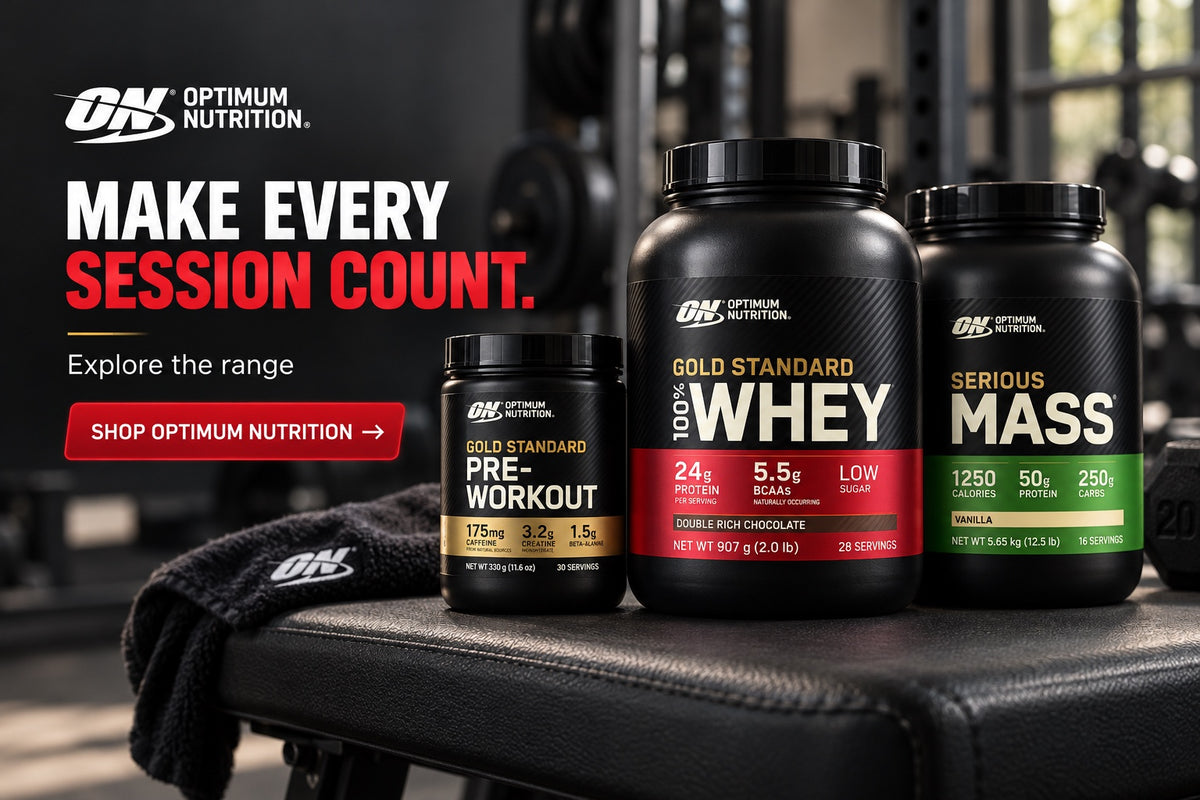 Optimum Nutrition — make every session count. Shop the range.