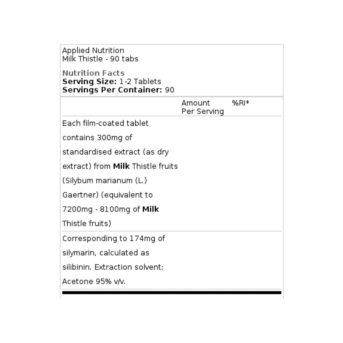 Applied Nutrition Milk Thistle - alternate product view 2