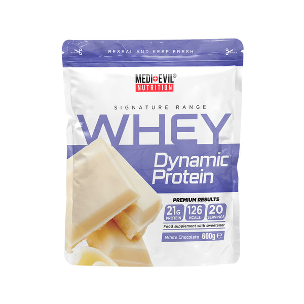 Medi-Evil Whey Dynamix Protein 600g White Chocolate Protein Superstore