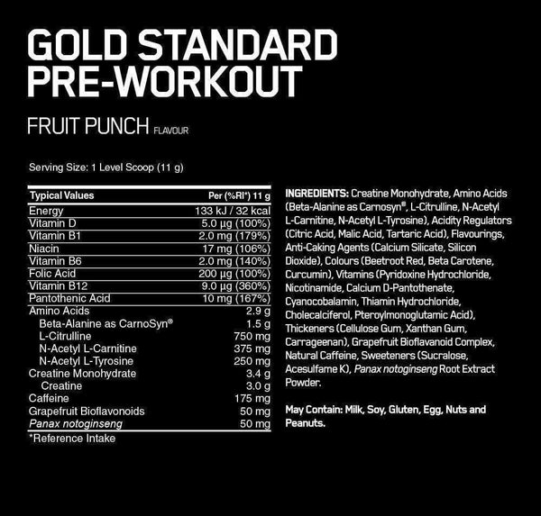 Optimum Nutrition Gold Standard Pre Workout Pre-Workout Protein Superstore