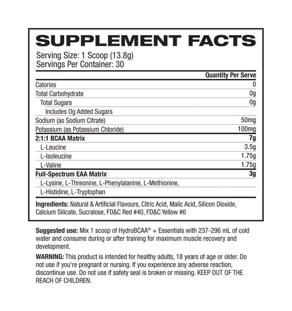 ProSupps Hydro BCAA + Essentials  Protein Superstore